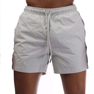 Hugo Mens Fab Tape Logo Swim Shorts / Gray